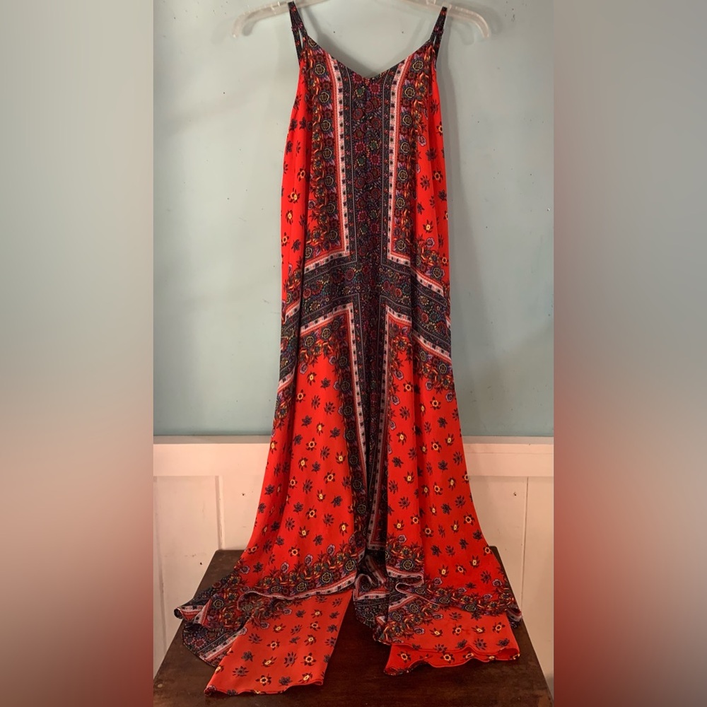 Bohemian spaghetti strap Nanette Lepore maxi dress size 14